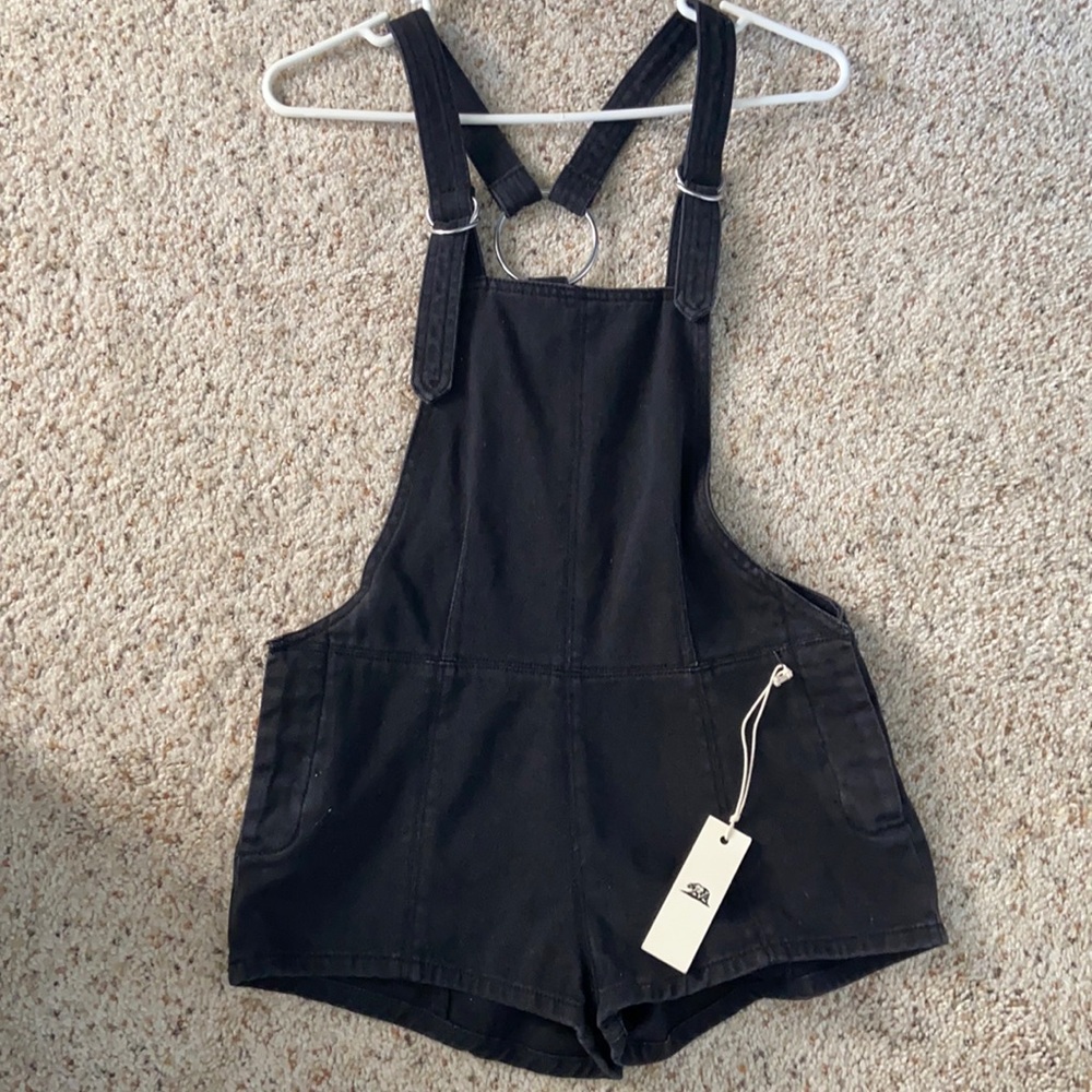 Black Overall Denim Shorts from Bullhead Denim Co.